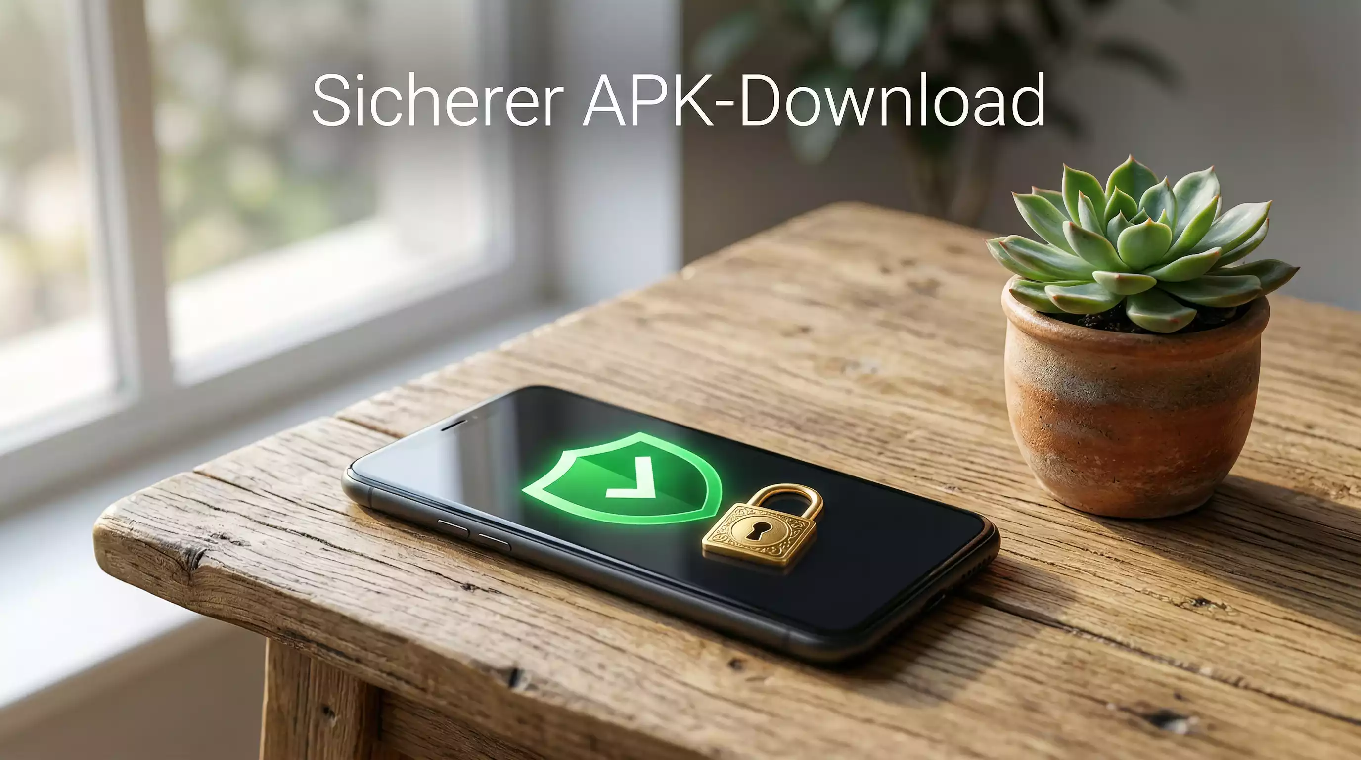 Smartphone mit Sicherheits-Schild-Symbol und Vorhängeschloss