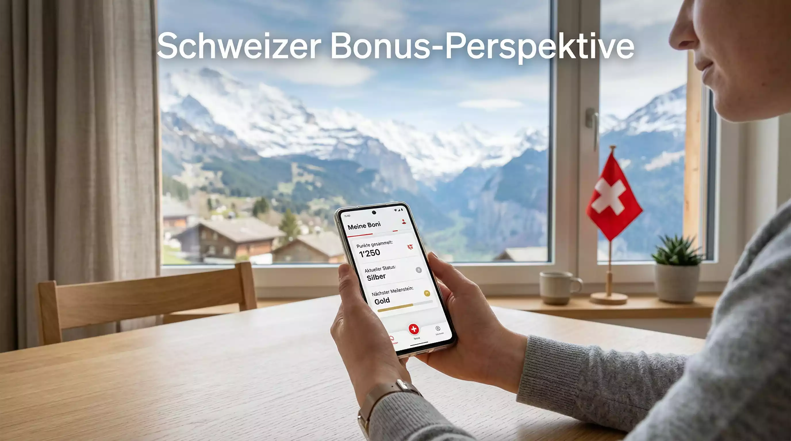 Schweizer Flagge und Smartphone mit Sportwetten-App symbolisieren den Schweizer Markt